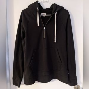 Pact Off Duty Half Zip Black Organic Cotton Hoodie sz Small